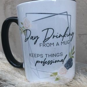 Day drinking from a mug keeps thing professional